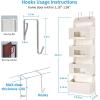 imageMAX Houser 5Shelf Hanging Closet Organizer and 4Shelf Over The Door Hanging Organizer with 2 Metal HooksBeige