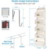 imageMAX Houser 5Shelf Over The Door Hanging Organizer with 2 Metal Hooks Beige  Grey