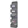 imageMAX Houser 5Shelf Over The Door Hanging Organizer with 2 Metal Hooks Beige  Grey
