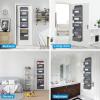 imageMAX Houser 5Shelf Over The Door Hanging Organizer with 2 Metal Hooks Beige  Grey