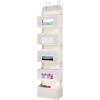 imageMAX Houser 5Shelf Over The Door Hanging Organizer with 2 Metal Hooks Beige  Grey