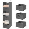 imageMAX Houser 6 Tier Shelf Hanging Closet Organizer Closet Hanging Shelf with 2 Sturdy Hooks for Storage FoldableBeige and GreyD3