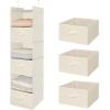 imageMAX Houser 6 Tier Shelf Hanging Closet Organizer Closet Hanging Shelf with 2 Sturdy Hooks for Storage FoldableBlack and BeigeD3