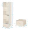 imageMAX Houser 6 Tier Shelf Hanging Closet Organizer Closet Hanging Shelf with 2 Sturdy Hooks for Storage FoldableBlack and BeigeD3