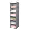 imageMAX Houser 6 Tier Shelf Hanging Closet Organizer Closet Hanging Shelf with 2 Sturdy Hooks for Storage FoldableGrey and Light Grey