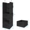 imageMAX Houser 6 Tier Shelf Hanging Closet Organizer and 5 Tier Shelf Hanging Closet Organizer Closet Hanging Shelf with 2 Sturdy Hooks for Storage FoldableBeige and BlackD2
