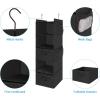 imageMAX Houser 6 Tier Shelf Hanging Closet Organizer and 5 Tier Shelf Hanging Closet Organizer Closet Hanging Shelf with 2 Sturdy Hooks for Storage FoldableBeige and BlackD2