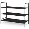 imageMAX Houser 2Tier Metal Shoe Rack Free Standing Shoe Storage Organizer Wire Grid Shoe Tower for Closet Bedroom Entryway GunmetalBlack
