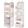 imageMAX Houser 5Shelf Hanging Closet Organizer and 4Shelf Over The Door Hanging Organizer with 2 Metal HooksBeige