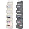 imageMAX Houser 5Shelf Over The Door Hanging Organizer with 2 Metal Hooks Beige  Grey