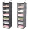 imageMAX Houser 6 Tier Shelf Hanging Closet Organizer Closet Hanging Shelf with 2 Sturdy Hooks for Storage FoldableGrey and Light Grey