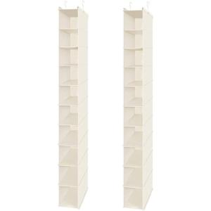 imageMAX Houser 10Shelf Hanging Shoe Shelf Organizer Hanging Shoe Storage for ClosetPack of 2 BlackMilkybeige
