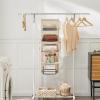 image5Shelf Over The Door Hanging Organizer with 2 Metal Hooks5 Pocket Over The Door Wall Mount Storage with Clear Windows for Baby Nursery Bathroom ClosetBedroomDormBeige2 PackBeige