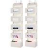 image5Shelf Over The Door Hanging Organizer with 2 Metal Hooks5 Pocket Over The Door Wall Mount Storage with Clear Windows for Baby Nursery Bathroom ClosetBedroomDormBeige2 PackBeige