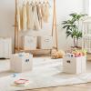 imageMAX Houser 6 Pack Foldable Fabric Storage Bins with Handles  Ideal for Closet Organization Bedroom and Nursery Beige 12quotx12quotx12quotBeige