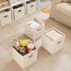 imageMAX Houser 6 Pack Foldable Fabric Storage Bins with Handles  Ideal for Closet Organization Bedroom and Nursery Beige 12quotx12quotx12quotBeige