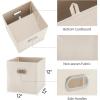 imageMAX Houser 6 Pack Foldable Fabric Storage Bins with Handles  Ideal for Closet Organization Bedroom and Nursery Beige 12quotx12quotx12quotBeige