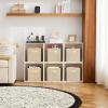imageMAX Houser 6 Pack Foldable Fabric Storage Bins with Handles  Ideal for Closet Organization Bedroom and Nursery Beige 12quotx12quotx12quotNatural Beige