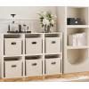 imageMAX Houser Storage Bins Cubes Baskets Containers with Dual Handles for Home Closet Bedroom Drawers Organizers Foldable Set of 6 BrownBeige