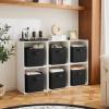 imageMAX Houser Storage Bins Cubes Baskets Containers with Dual Handles for Home Closet Bedroom Drawers Organizers Foldable Set of 6 BrownBlack 1