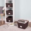 imageMAX Houser Storage Bins Cubes Baskets Containers with Dual Handles for Home Closet Bedroom Drawers Organizers Foldable Set of 6 BrownBrown 3