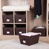 imageMAX Houser Storage Bins Cubes Baskets Containers with Dual Handles for Home Closet Bedroom Drawers Organizers Foldable Set of 6 BrownBrown 3