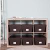 imageMAX Houser Storage Bins Cubes Baskets Containers with Dual Handles for Home Closet Bedroom Drawers Organizers Foldable Set of 6 BrownBrown 3