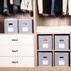 imageMAX Houser Storage Bins Cubes Baskets Containers with Dual Handles for Home Closet Bedroom Drawers Organizers Foldable Set of 6 BrownChevron Grey