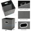 imageMAX Houser Storage Bins Cubes Baskets Containers with Dual Handles for Home Closet Bedroom Drawers Organizers Foldable Set of 6 BrownGray