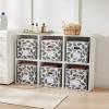imageMAX Houser Storage Bins Cubes Baskets Containers with Dual Handles for Home Closet Bedroom Drawers Organizers Foldable Set of 6 BrownGrey 2