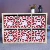 imageMAX Houser Storage Bins Cubes Baskets Containers with Dual Handles for Home Closet Bedroom Drawers Organizers Foldable Set of 6 BrownRed