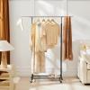 imageMAX Houser Standard Rod Clothing Garment RackMetal Rolling Clothes Organizer on Wheels for Hanging ClothesCoats Skirts Shirts SweatersExtensibleWhiteBlack