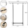 imageMAX Houser Standard Rod Clothing Garment RackMetal Rolling Clothes Organizer on Wheels for Hanging ClothesCoats Skirts Shirts SweatersExtensibleWhiteBlack