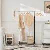 imageMAX Houser Standard Rod Clothing Garment RackMetal Rolling Clothes Organizer on Wheels for Hanging ClothesCoats Skirts Shirts SweatersExtensibleWhiteBlack