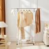 imageMAX Houser Standard Rod Clothing Garment RackMetal Rolling Clothes Organizer on Wheels for Hanging ClothesCoats Skirts Shirts SweatersExtensibleWhiteWhite