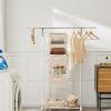 imageMAX Houser Standard Rod Clothing Garment RackMetal Rolling Clothes Organizer on Wheels for Hanging ClothesCoats Skirts Shirts SweatersExtensibleWhiteWhite