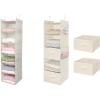 imageMAX Houser 6 Tier Shelf Hanging Closet Organizer with 2 Sturdy Hooks Beige
