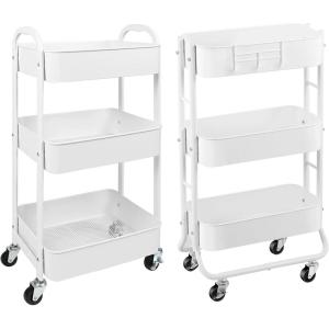 imageMAX Houser 3Tier Rolling Utility Cart with Caster WheelsEasy Assembly