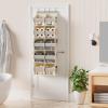 image:imageMAX Houser 5Shelf Over The Door Hanging Organizer with 2 Metal Hooks 5 Pocket SwingProof Behind Door Organizers with Clear Windows for Nursery Bathroom ClosetDormBaby Diapers Beige2 Beige
