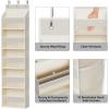 image:imageMAX Houser 5Shelf Over The Door Hanging Organizer with 2 Metal Hooks 5 Pocket SwingProof Behind Door Organizers with Clear Windows for Nursery Bathroom ClosetDormBaby Diapers Beige1 Beige