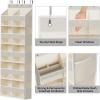 image:imageMAX Houser 5Shelf Over The Door Hanging Organizer with 2 Metal Hooks 5 Pocket SwingProof Behind Door Organizers with Clear Windows for Nursery Bathroom ClosetDormBaby Diapers Beige2 Beige