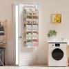 image:imageMAX Houser 5Shelf Over The Door Hanging Organizer with 2 Metal Hooks 5 Pocket SwingProof Behind Door Organizers with Clear Windows for Nursery Bathroom ClosetDormBaby Diapers Beige2 Beige