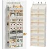 image:imageMAX Houser 5Shelf Over The Door Hanging Organizer with 2 Metal Hooks 5 Pocket SwingProof Behind Door Organizers with Clear Windows for Nursery Bathroom ClosetDormBaby Diapers Beige2 Beige